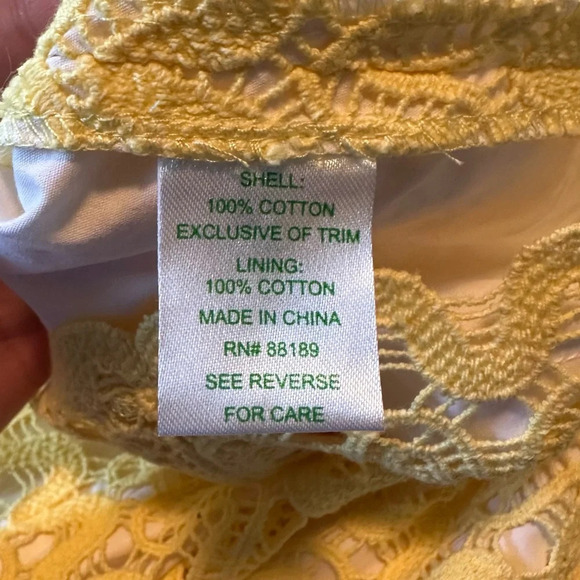 NWT Lilly Pulitzer Lakeland Ric Rac Lace Strapless Dress Starfruit Yellow Size 2 - Picture 12 of 13